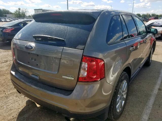 2FMDK3J9XDBB35965 - 2013 FORD EDGE SEL GRAY photo 4