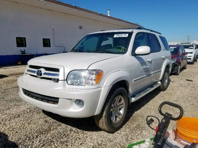 5TDZT38A45S249287 - 2005 TOYOTA SEQUOIA LI WHITE photo 2