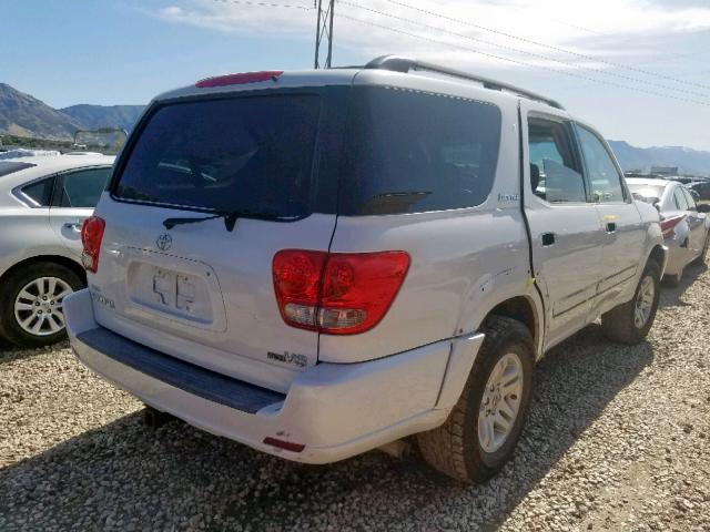 5TDZT38A45S249287 - 2005 TOYOTA SEQUOIA LI WHITE photo 4