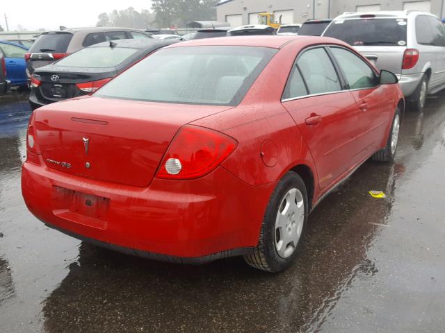 1G2ZF58B674152736 - 2007 PONTIAC G6 VALUE L RED photo 4