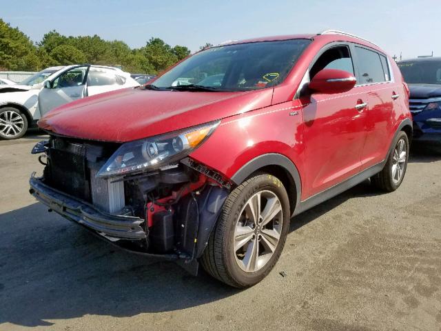 KNDPCCA69E7658859 - 2014 KIA SPORTAGE S RED photo 2