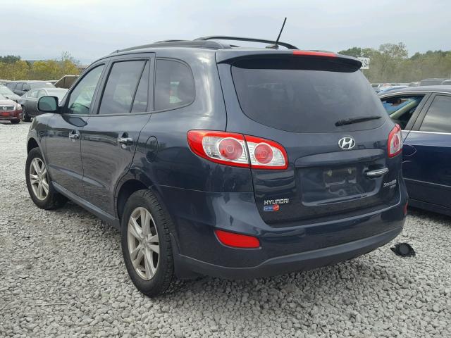 5XYZK4AG7BG039346 - 2011 HYUNDAI SANTA FE L BLUE photo 3