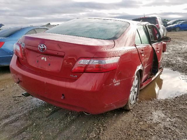 4T1BK46K57U020696 - 2007 TOYOTA CAMRY LE RED photo 4