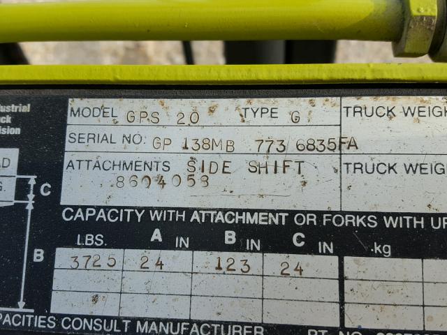 000GP138MB7736835 - 1988 CLAR FORKLIFT 绿色 照片 10