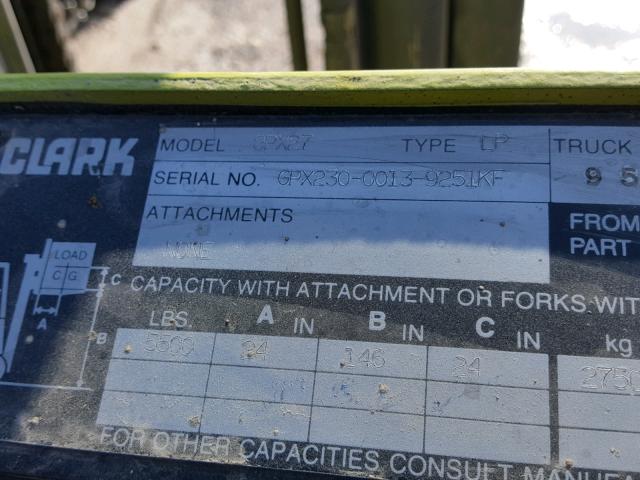 GPX23000139251KF - 1992 CLAR FORKLIFT 绿色 照片 10