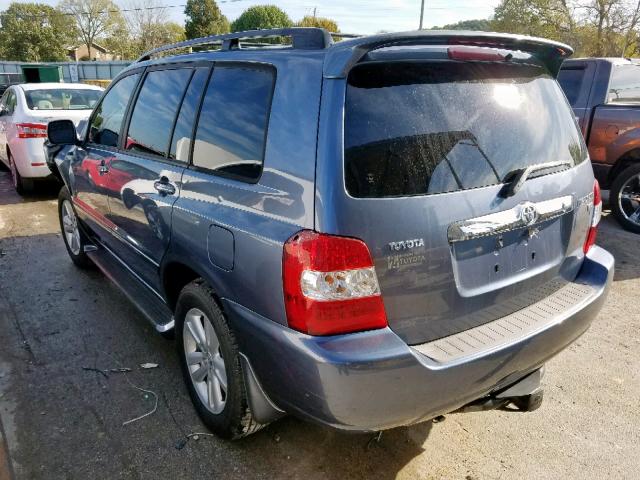 JTEDW21A760001072 - 2006 TOYOTA HIGHLANDER BLUE photo 3