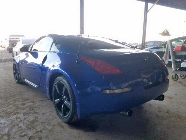 JN1AZ34D35M603178 - 2005 NISSAN 350Z COUPE BLUE photo 3