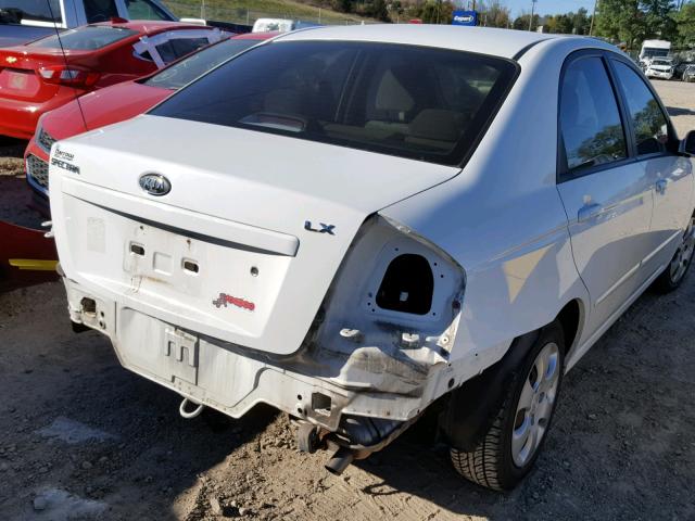 KNAFE221995623062 - 2009 KIA SPECTRA EX WHITE photo 4