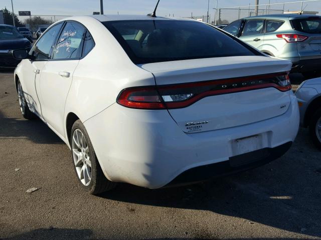 1C3CDFBA6DD221096 - 2013 DODGE DART SXT WHITE photo 3