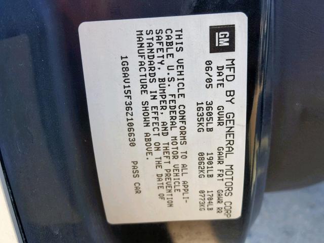 1G8AV15F36Z106630 - 2006 SATURN ION LEVEL SILVER photo 10