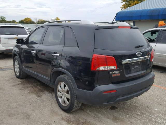 5XYKTDA10BG135099 - 2011 KIA SORENTO BA BLACK photo 3