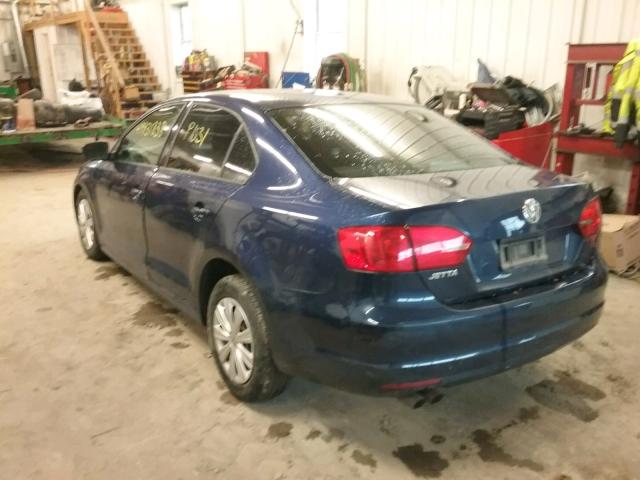 3VW2K7AJ7EM327838 - 2014 VOLKSWAGEN JETTA BASE 蓝色 照片 3
