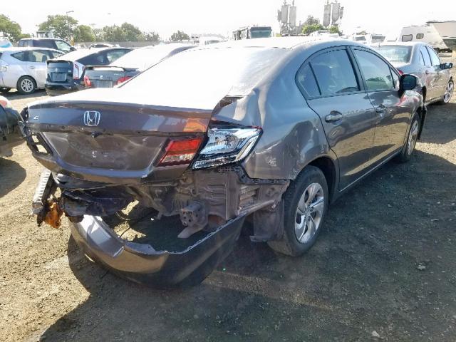 19XFB2F50DE218665 - 2013 HONDA CIVIC LX GRAY photo 4