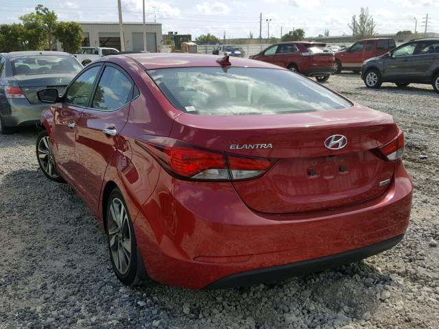 KMHDH4AE9FU353071 - 2015 HYUNDAI ELANTRA SE RED photo 3