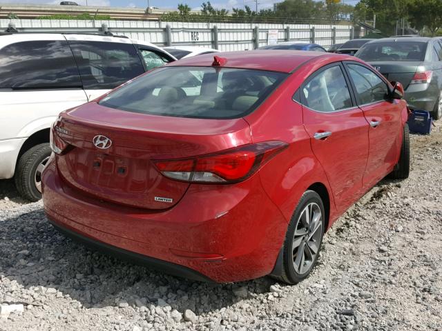 KMHDH4AE9FU353071 - 2015 HYUNDAI ELANTRA SE RED photo 4