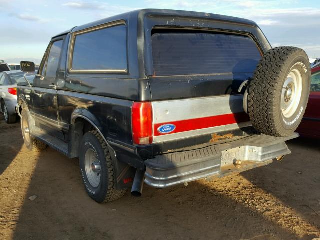 1FMEU15N9MLA62386 - 1991 FORD BRONCO U10 BLACK photo 3