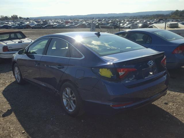 5NPE24AF2FH239362 - 2015 HYUNDAI SONATA SE BLUE photo 3