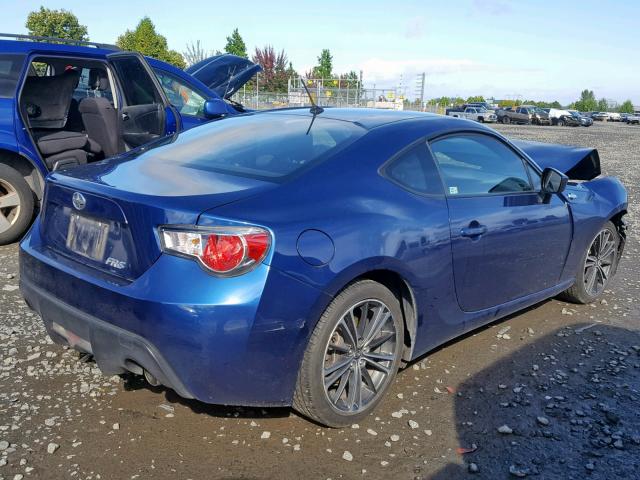 JF1ZNAA15D1705615 - 2013 TOYOTA SCION FR-S BLUE photo 4