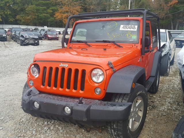 1C4AJWAG3FL714471 - 2015 JEEP WRANGLER S ORANGE photo 2