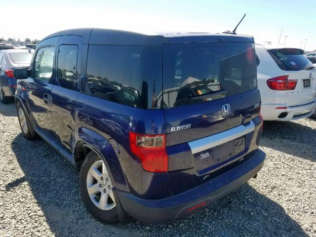 5J6YH2H70AL006254 - 2010 HONDA ELEMENT EX BLUE photo 3