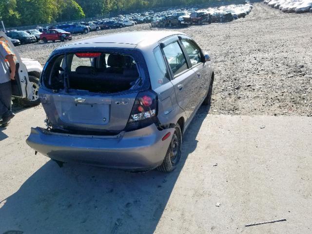 KL1TD66637B743001 - 2007 CHEVROLET AVEO BASE Сұр фото 4