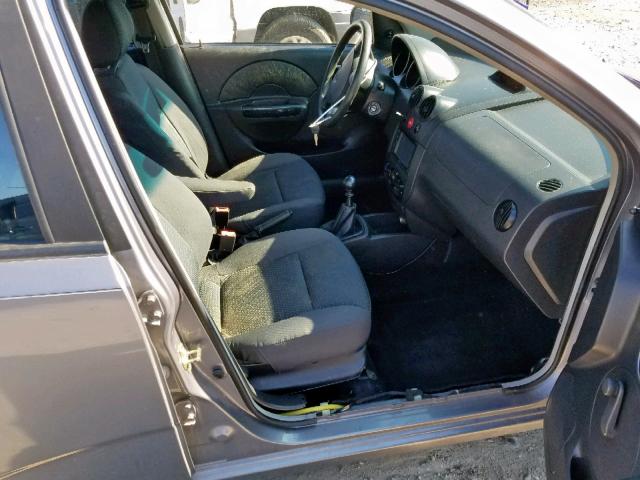 KL1TD66637B743001 - 2007 CHEVROLET AVEO BASE Сұр фото 5