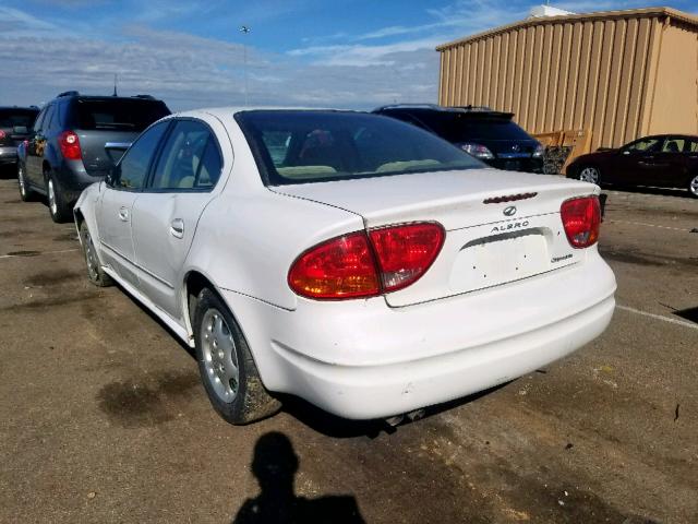 1G3NL52E91C217355 - 2001 OLDSMOBILE ALERO GL WHITE photo 3