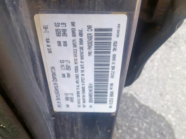 2B3HD46R31H615614 - 2001 DODGE INTREPID S Mavi foto 10