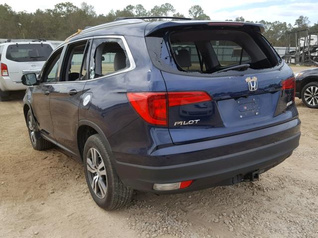 5FNYF6H78HB045402 - 2017 HONDA PILOT EXLN BLUE photo 3