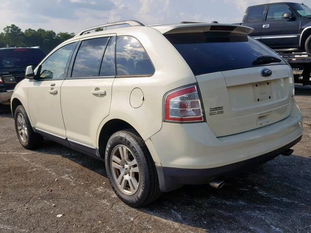 2FMDK38C78BA72718 - 2008 FORD EDGE SEL WHITE photo 3