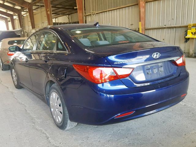 5NPEB4AC7DH536615 - 2013 HYUNDAI SONATA GLS BLUE photo 3