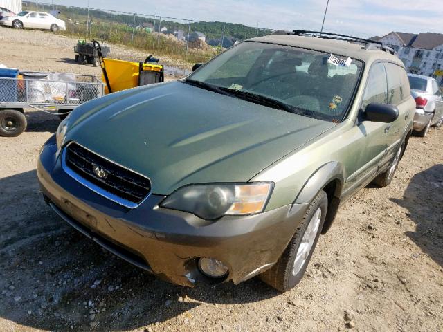 4S4BP61C757337520 - 2005 SUBARU LEGACY OUT GREEN photo 2