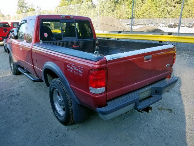 1FTZR15X6YTB00204 - 2000 FORD RANGER SUP BURGUNDY photo 3