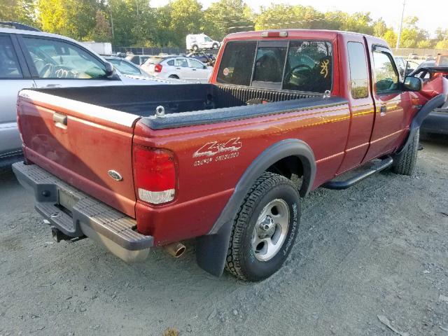 1FTZR15X6YTB00204 - 2000 FORD RANGER SUP BURGUNDY photo 4