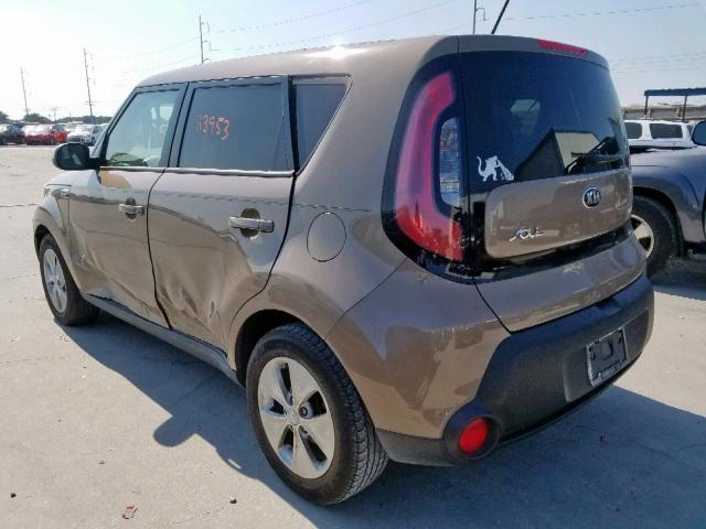 KNDJN2A25G7250174 - 2016 KIA SOUL TAN photo 3