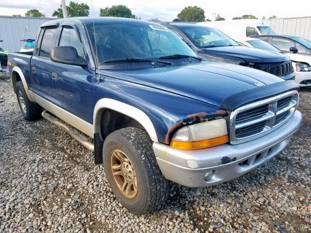 1D7HG48N73S311784 - 2003 DODGE DAKOTA QUA BLUE photo 1