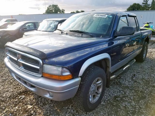 1D7HG48N73S311784 - 2003 DODGE DAKOTA QUA BLUE photo 2