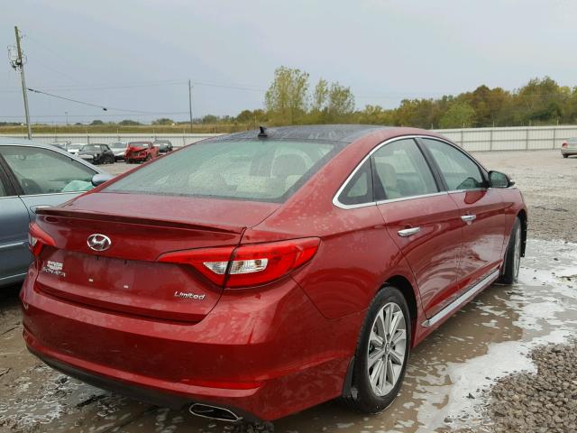 5NPE34AF7GH421556 - 2016 HYUNDAI SONATA SPO RED photo 4