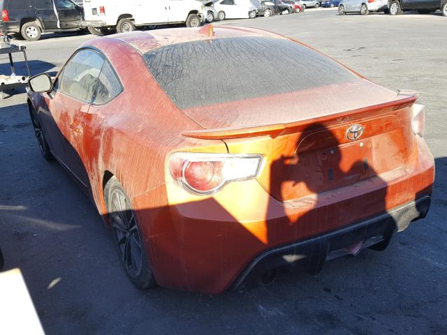 JF1ZNAA10F9704392 - 2015 TOYOTA SCION FR-S ORANGE photo 3