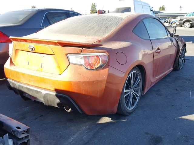 JF1ZNAA10F9704392 - 2015 TOYOTA SCION FR-S ORANGE photo 4