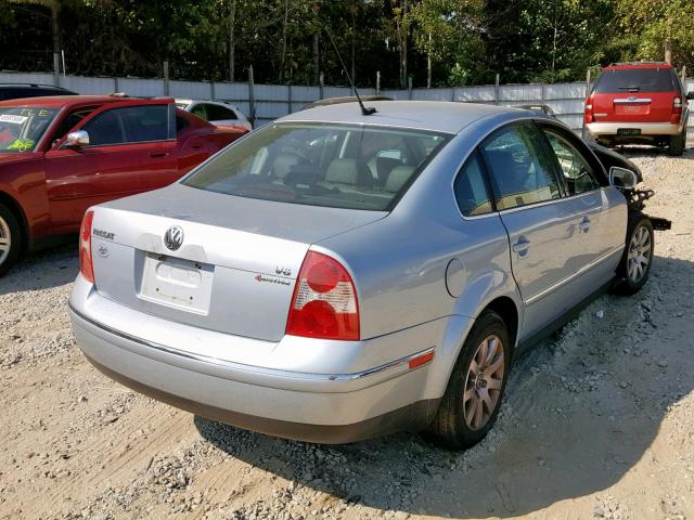 WVWTH63BX4P148272 - 2004 VOLKSWAGEN PASSAT GLX BLUE photo 4