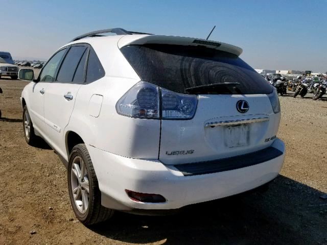 JTJGW31U582006180 - 2008 LEXUS RX 400H WHITE photo 3