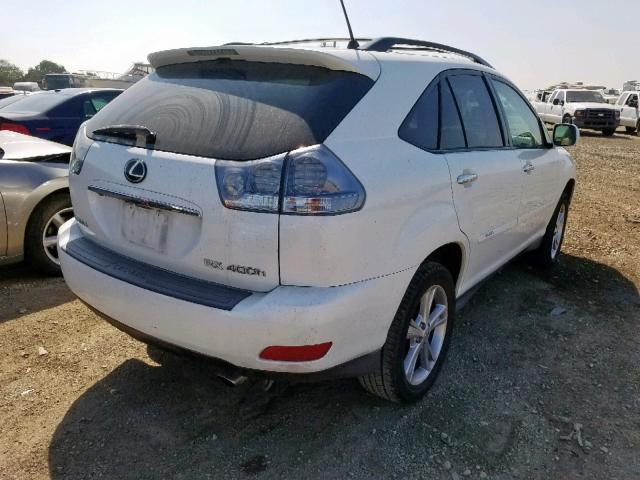 JTJGW31U582006180 - 2008 LEXUS RX 400H WHITE photo 4