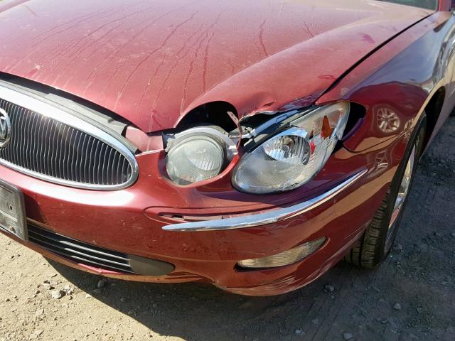 2G4WD562751314742 - 2005 BUICK LACROSSE C RED photo 9