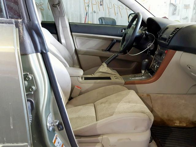 4S4BP61C957305913 - 2005 SUBARU LEGACY OUT GREEN photo 5