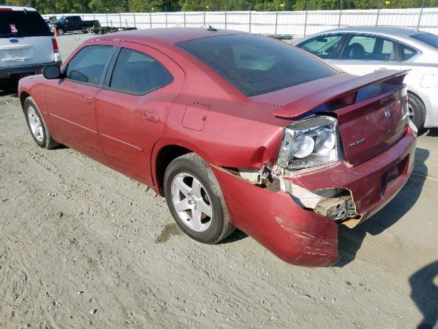 2B3CA3CV9AH181259 - 2010 DODGE CHARGER SX BURGUNDY photo 3