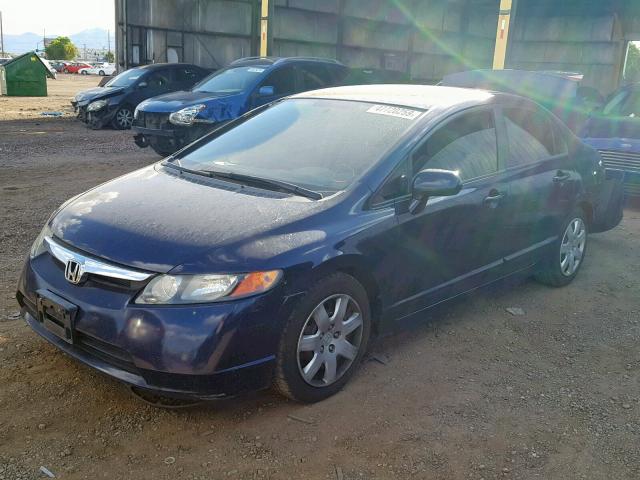 1HGFA16577L081072 - 2007 HONDA CIVIC LX BLUE photo 2