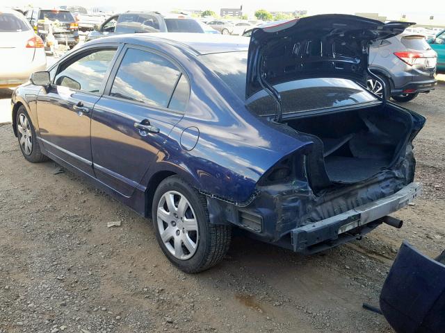 1HGFA16577L081072 - 2007 HONDA CIVIC LX BLUE photo 3