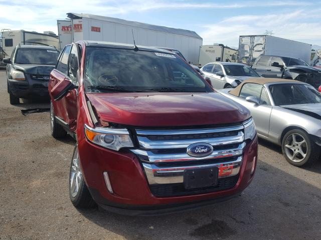 2FMDK3JC1EBA37890 - 2014 FORD EDGE SEL RED photo 1