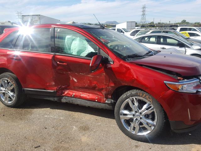 2FMDK3JC1EBA37890 - 2014 FORD EDGE SEL RED photo 9